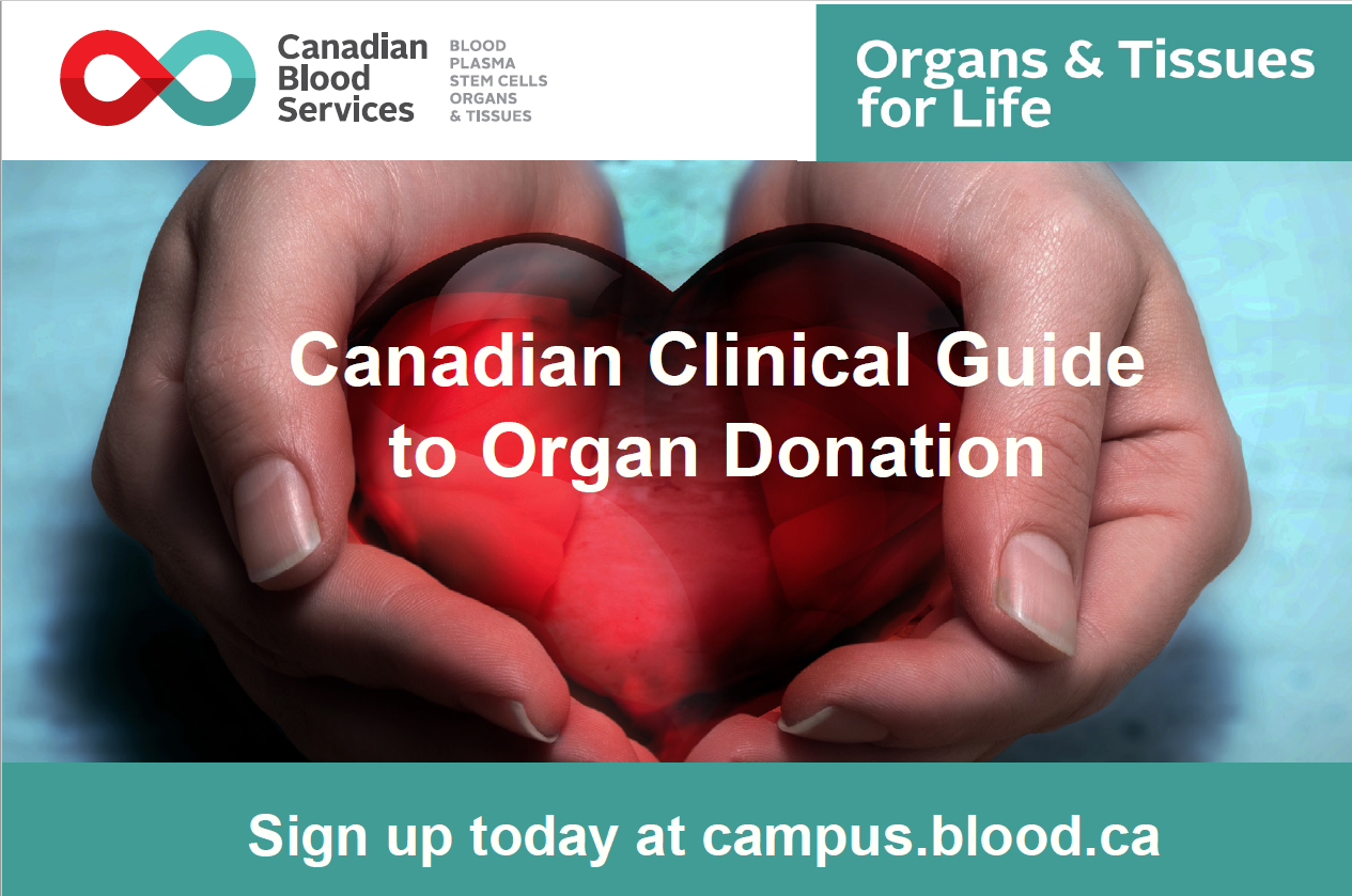 advertisement for clinical guide to organ donation