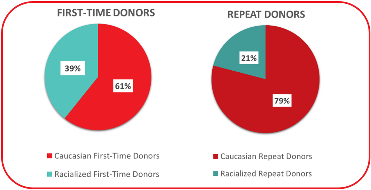 Pie graphy showing the donor status by ethnic background for 2023.